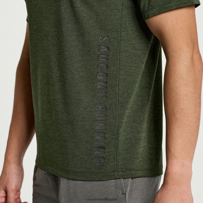 Saucony Men Stopwatch Graphic Short Sleeve Climbing Ivy Heather Graphic 0066X344
