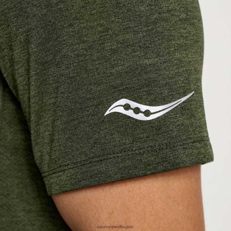 Saucony Men Stopwatch Graphic Short Sleeve Climbing Ivy Heather Graphic 0066X344