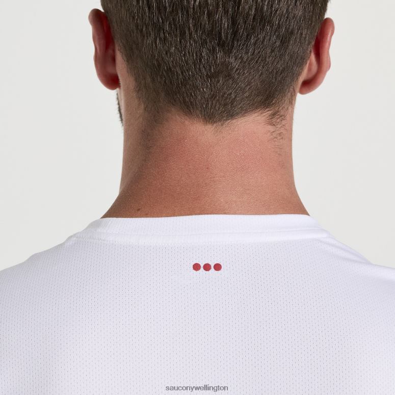 Saucony Men Stopwatch Graphic Short Sleeve White Graphic 0066X349