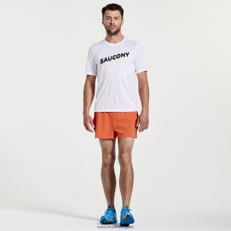 Saucony Men Stopwatch Graphic Short Sleeve White Graphic 0066X349