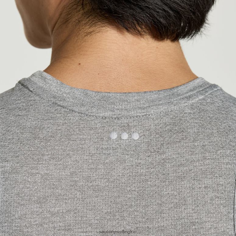 Saucony Men Stopwatch Graphic Singlet Light Grey Heather Graphic 0066X364