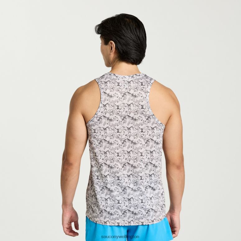 Saucony Men Stopwatch Graphic Singlet Lunar Rock Camo Print 0066X366