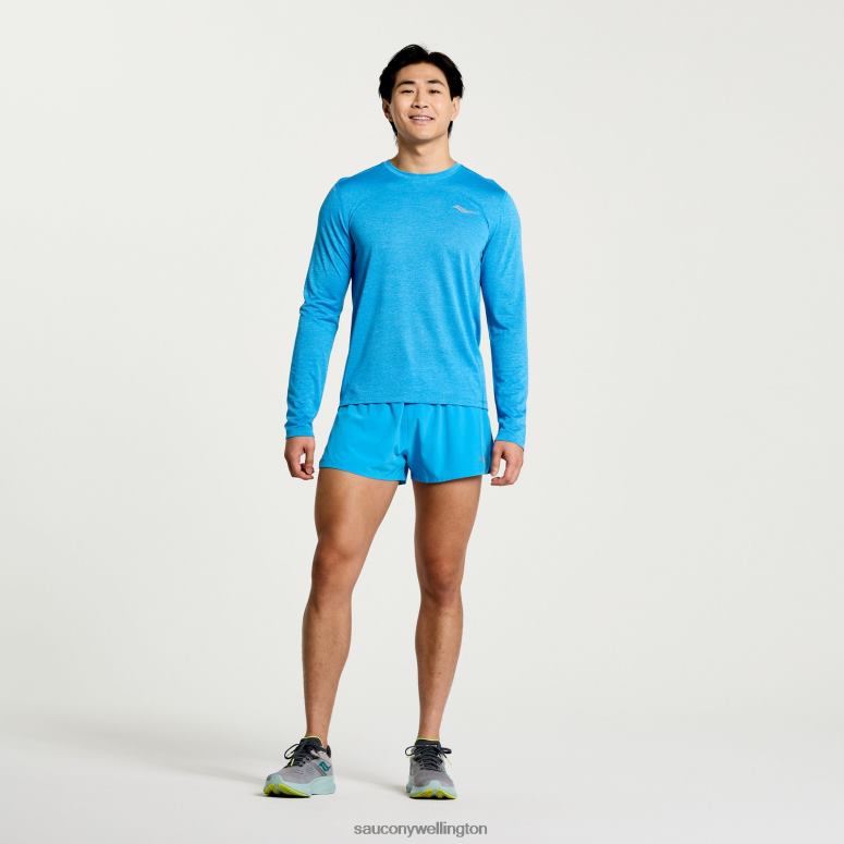 Saucony Men Stopwatch Long Sleeve Azure Heather 0066X339