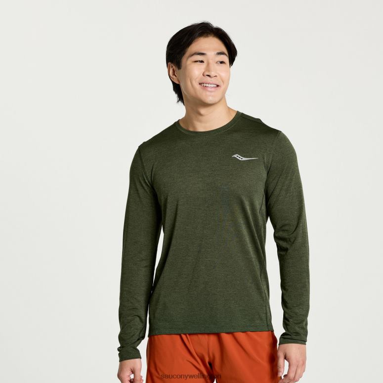 Saucony Men Stopwatch Long Sleeve Climbing Ivy Heather 0066X338