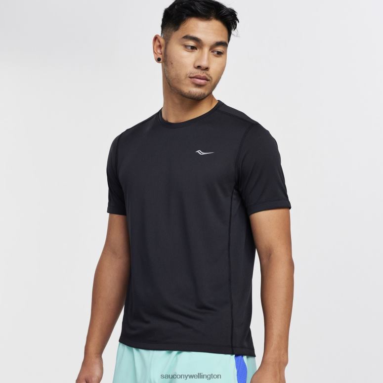 Saucony Men Stopwatch Short Sleeve Black 0066X321