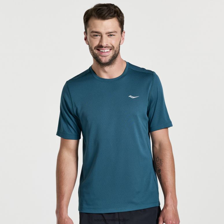 Saucony Men Stopwatch Short Sleeve Lagoon 0066X325
