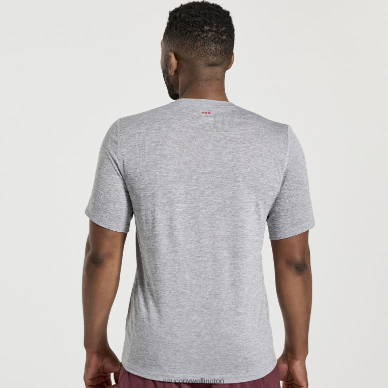 Saucony Men Stopwatch Short Sleeve Light Grey Heather 0066X326