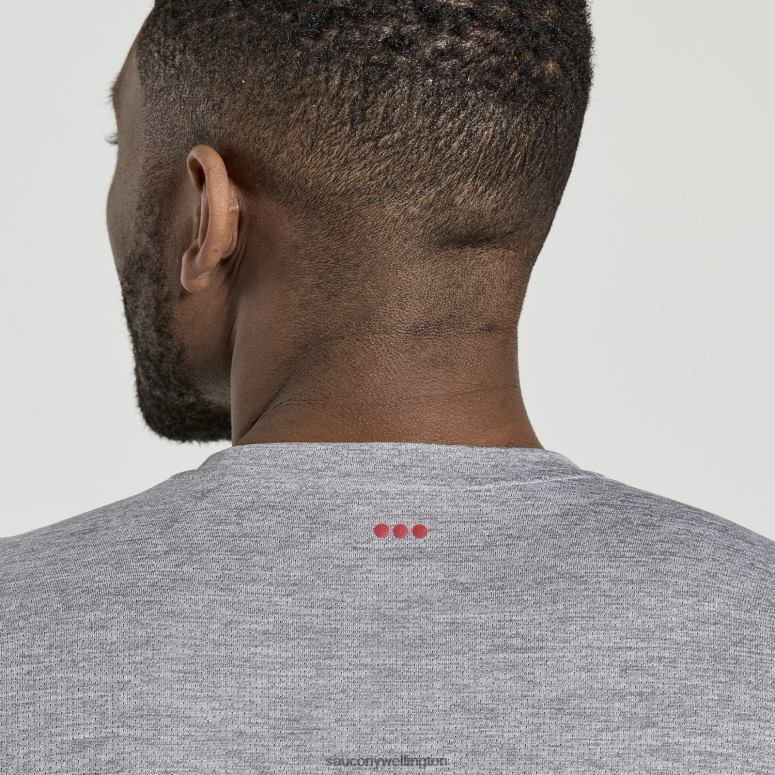 Saucony Men Stopwatch Short Sleeve Light Grey Heather 0066X326