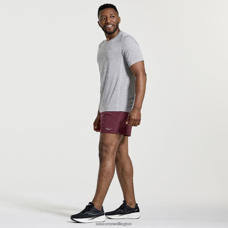 Saucony Men Stopwatch Short Sleeve Light Grey Heather 0066X326