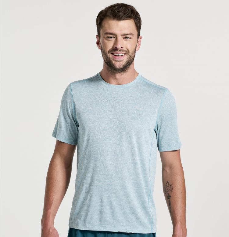 Saucony Men Stopwatch Short Sleeve Rainfall Heather 0066X320