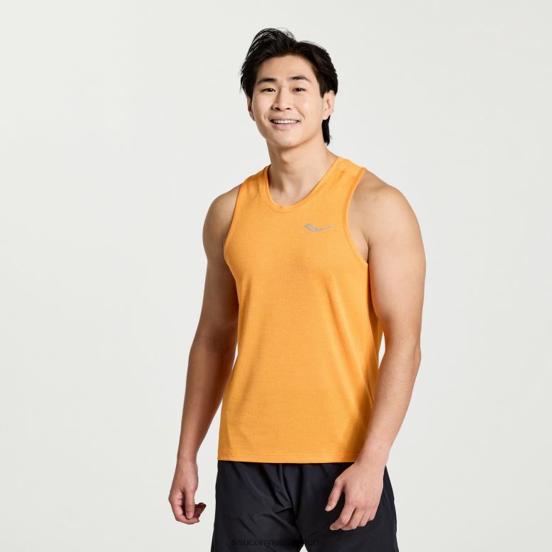 Saucony Men Stopwatch Singlet Marigold Heather 0066X309