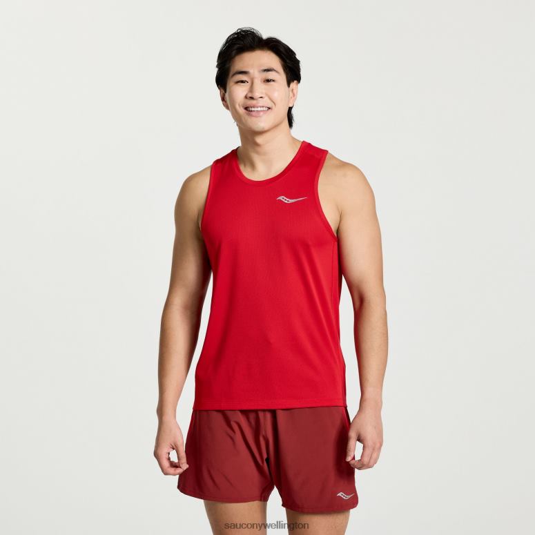 Saucony Men Stopwatch Singlet Poppy 0066X305