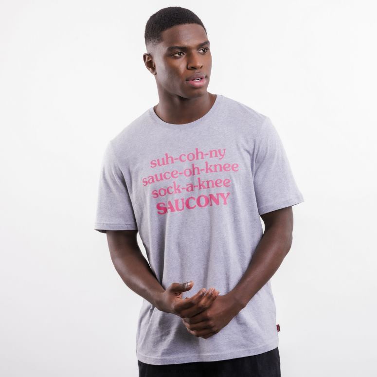 Saucony X Men Frank Cooke Rested T-Shirt Light Grey Heather 0066X351