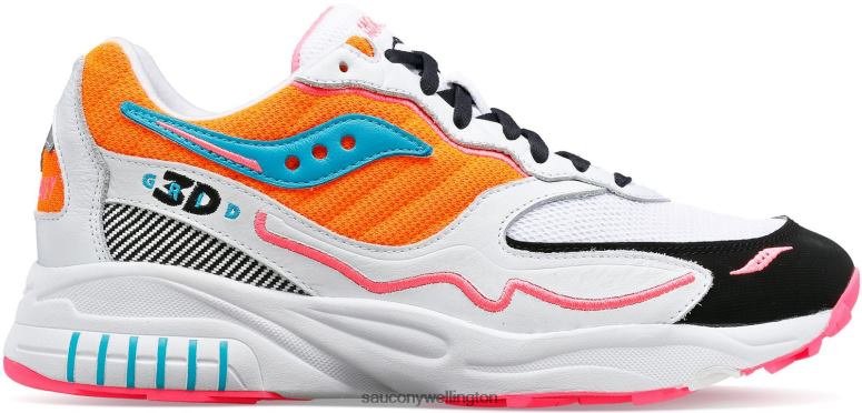 Saucony Men 3D Grid Hurricane White/Orange 0066X200