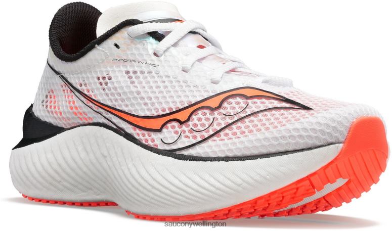 Saucony Men Endorphin Pro 3 White/Black/ViZiRed 0066X104