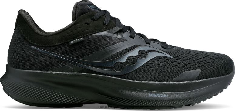 Saucony Men Ride 16 Triple Black 0066X9 Saucony Men Ride 16 Triple Black 0066X9