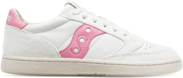 Saucony Men Jazz Court Premium White/Pink 0066X166