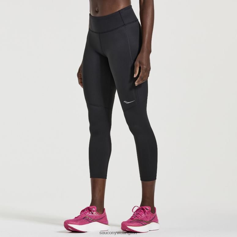 Saucony Women Fortify Crop Tight Black 0066X812