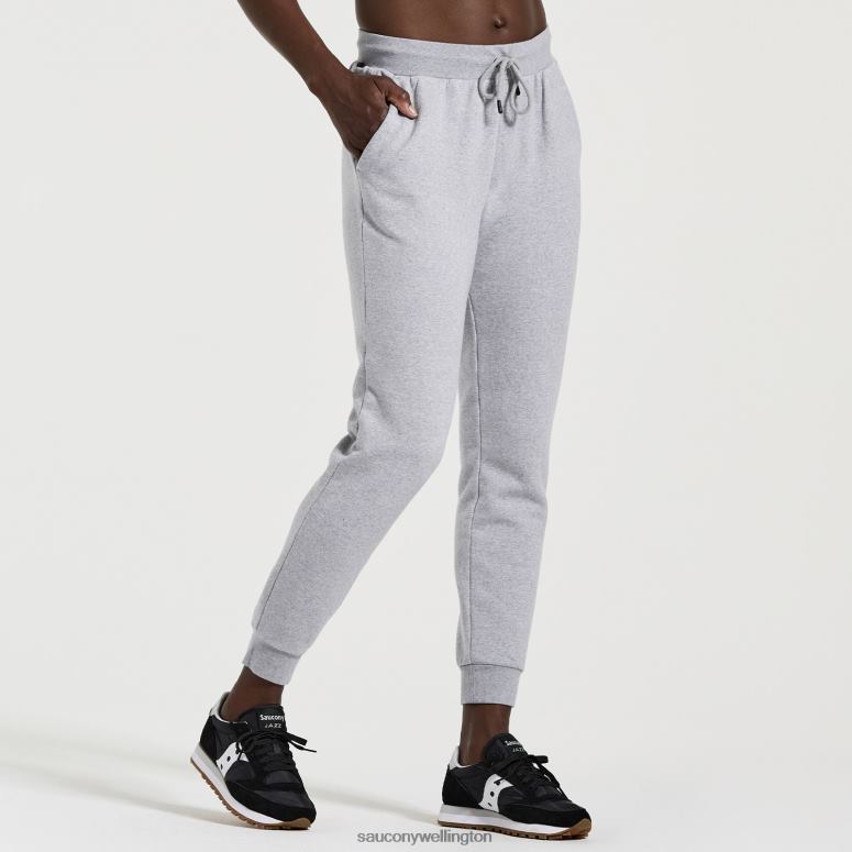 Saucony Women Rested Sweatpant Light Grey Heather Graphic 0066X850