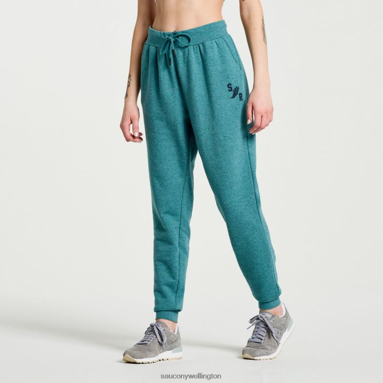Saucony Women Rested Sweatpant North Atlantic Heather Graphic 0066X851