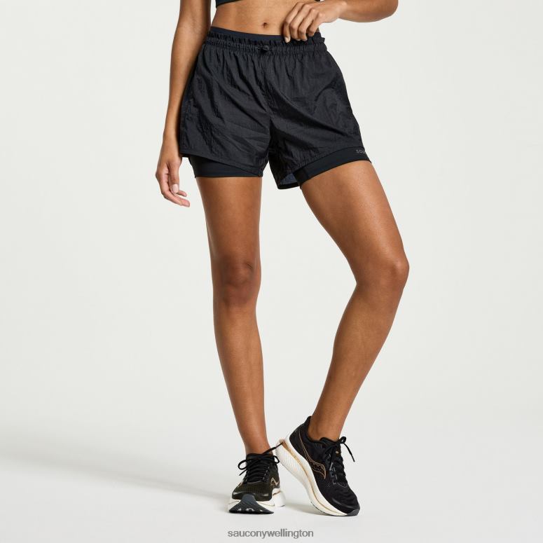 Saucony Women Elevate 4 2-in-1 Short Black 0066X822