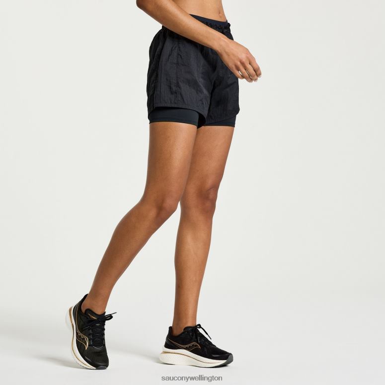 Saucony Women Elevate 4 2-in-1 Short Black 0066X822
