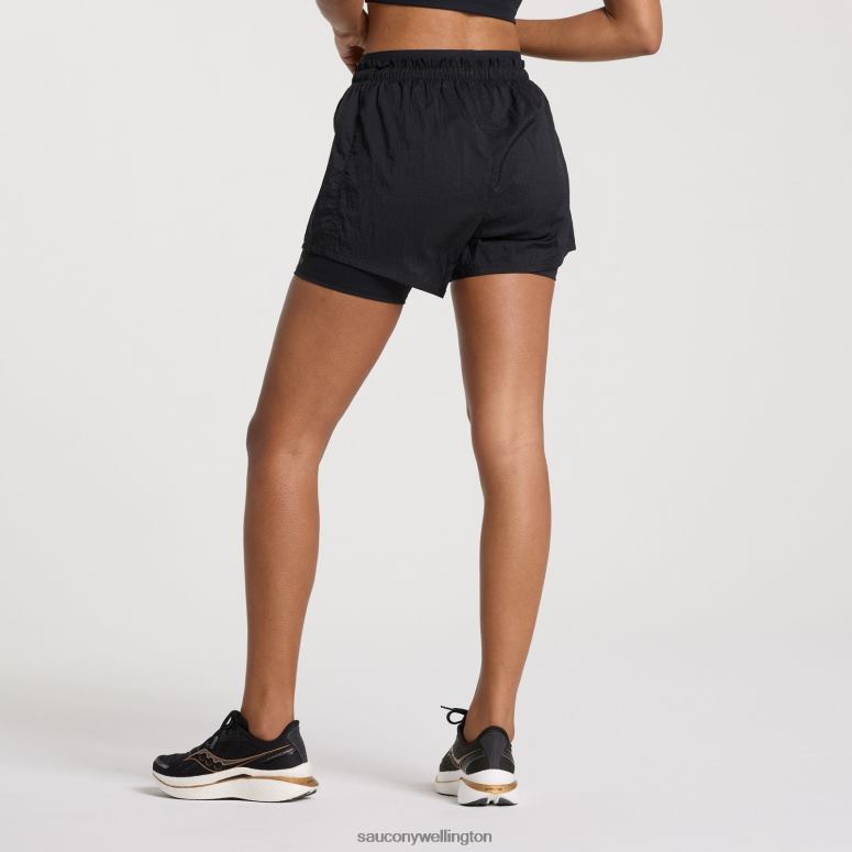 Saucony Women Elevate 4 2-in-1 Short Black 0066X822