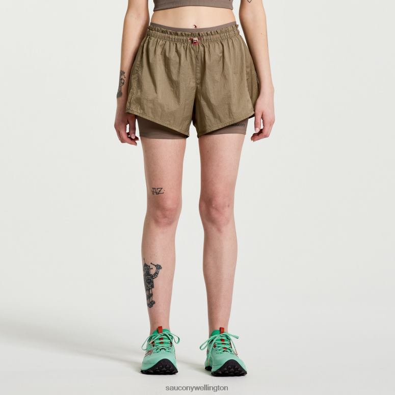 Saucony Women Elevate 4 2-in-1 Short Pewter 0066X823