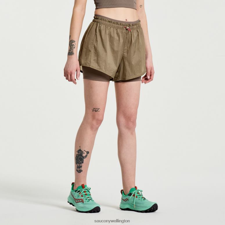 Saucony Women Elevate 4 2-in-1 Short Pewter 0066X823