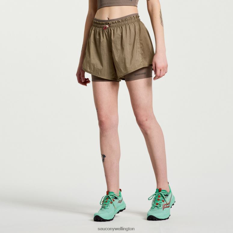 Saucony Women Elevate 4 2-in-1 Short Pewter 0066X823