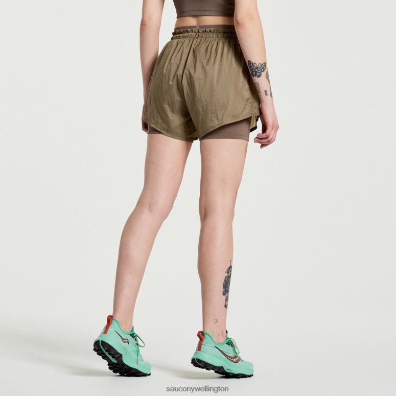 Saucony Women Elevate 4 2-in-1 Short Pewter 0066X823