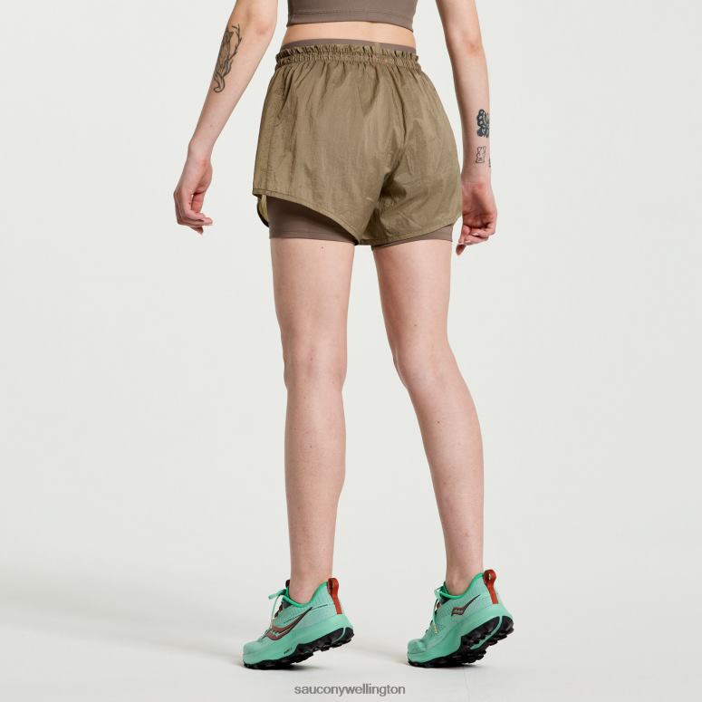 Saucony Women Elevate 4 2-in-1 Short Pewter 0066X823