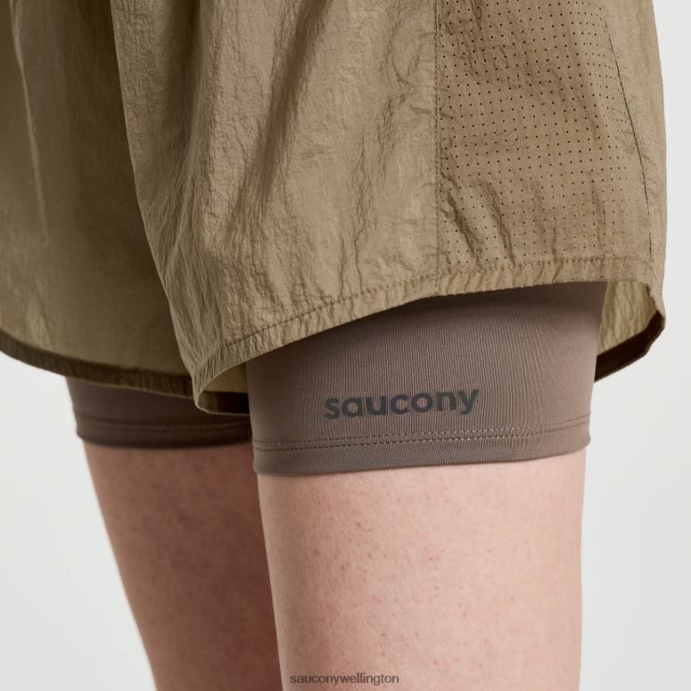 Saucony Women Elevate 4 2-in-1 Short Pewter 0066X823