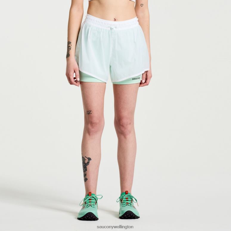 Saucony Women Elevate 4 2-in-1 Short White 0066X824