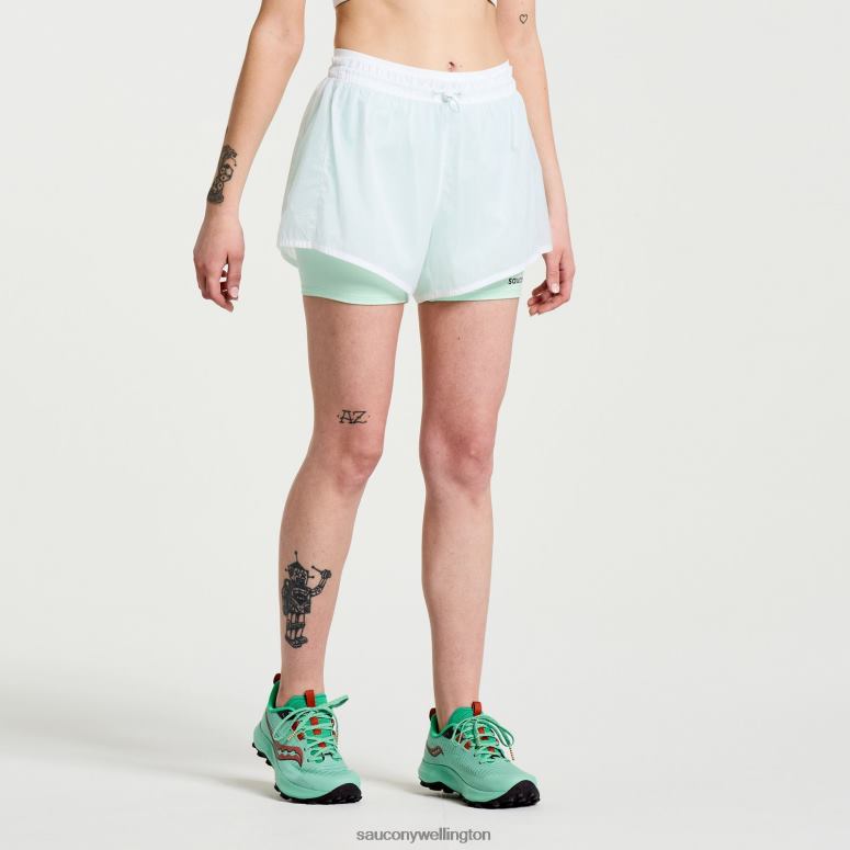 Saucony Women Elevate 4 2-in-1 Short White 0066X824