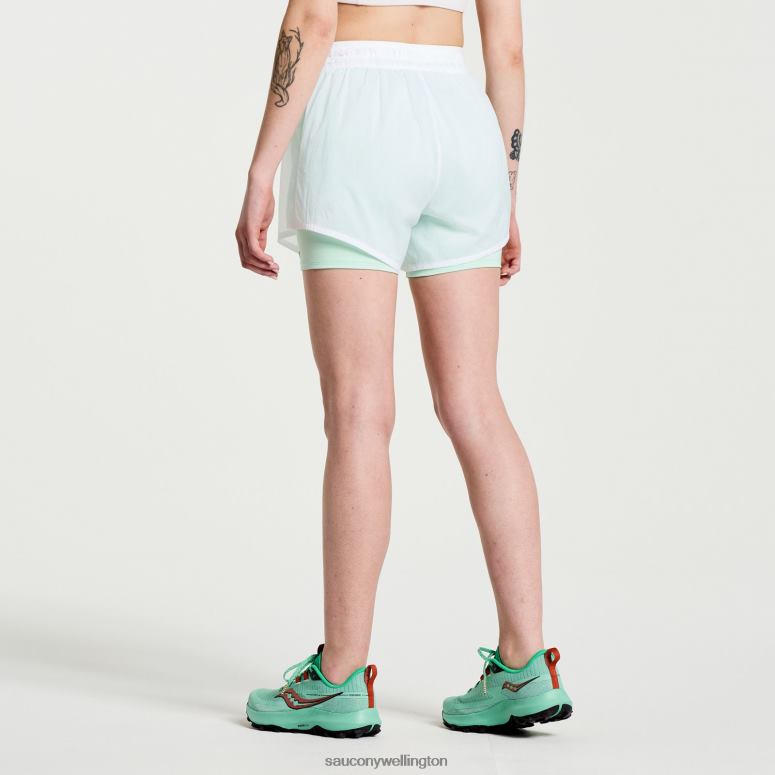 Saucony Women Elevate 4 2-in-1 Short White 0066X824