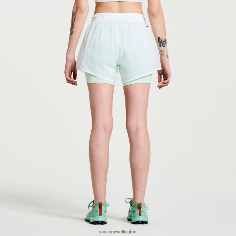 Saucony Women Elevate 4 2-in-1 Short White 0066X824