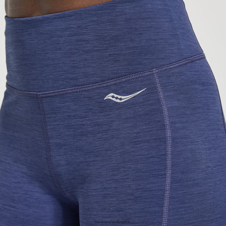 Saucony Women Fortify 8 Biker Short Sodalite Heather 0066X834