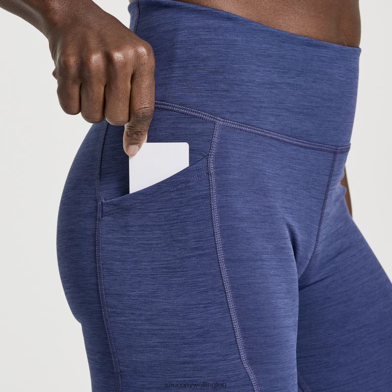 Saucony Women Fortify 8 Biker Short Sodalite Heather 0066X834