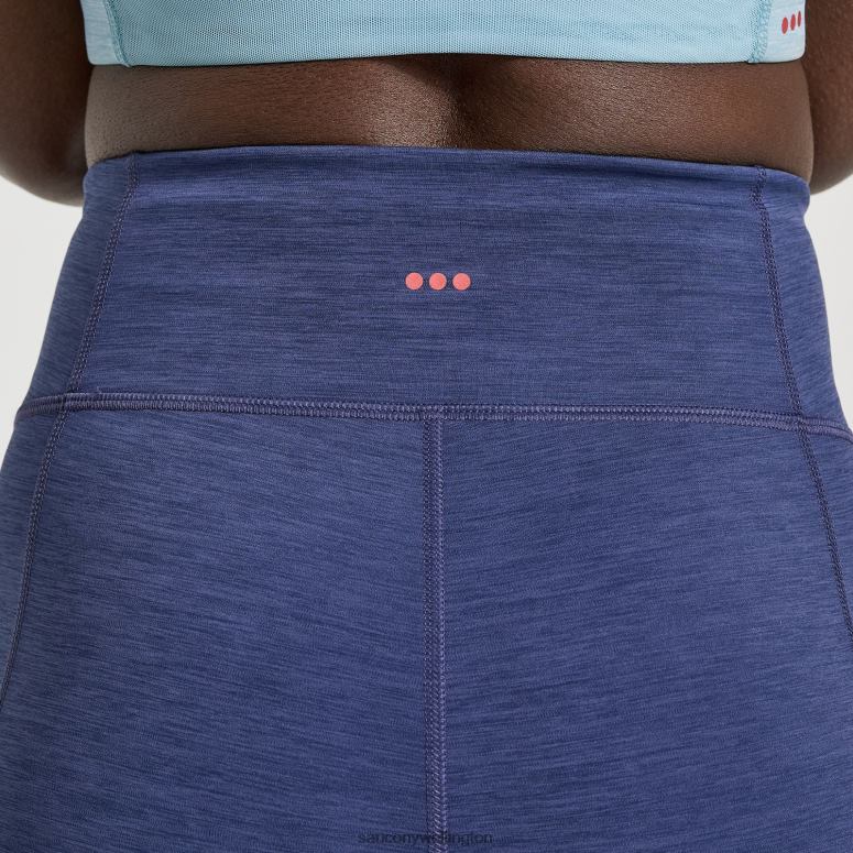Saucony Women Fortify 8 Biker Short Sodalite Heather 0066X834