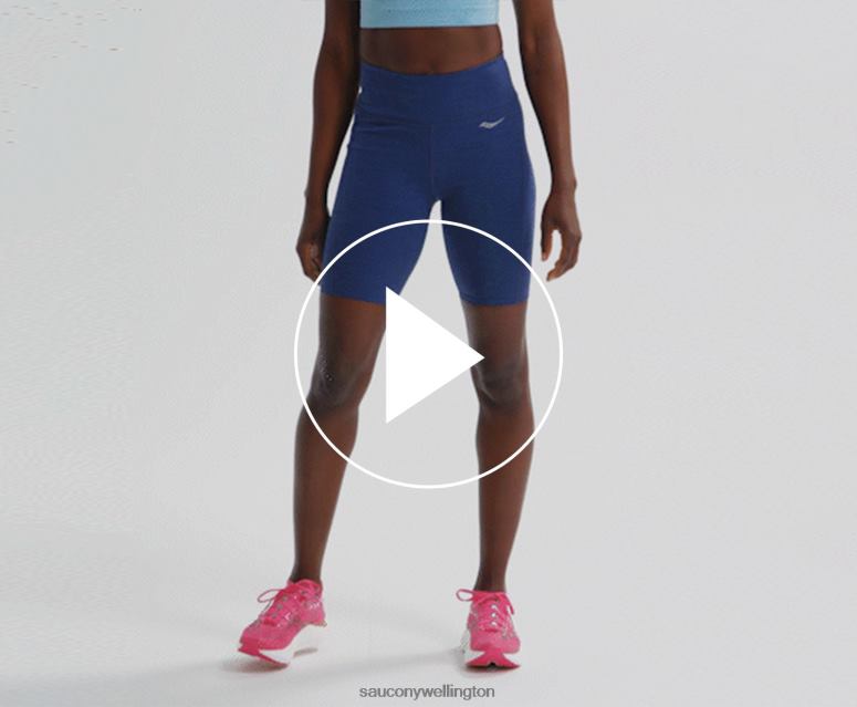 Saucony Women Fortify 8 Biker Short Sodalite Heather 0066X834