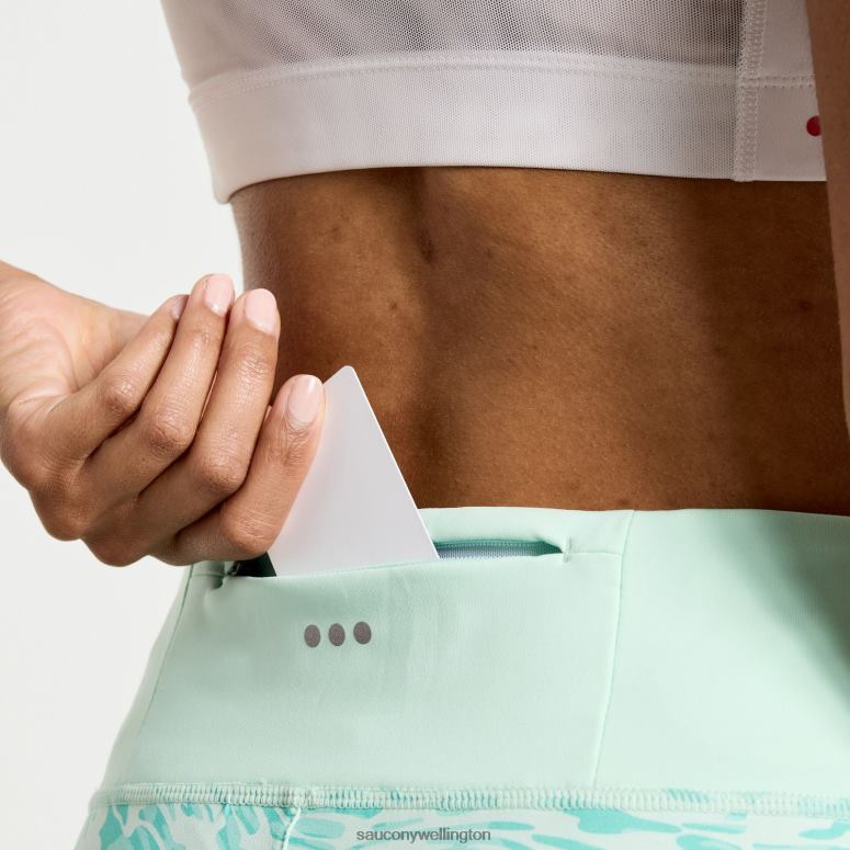 Saucony Women Outpace 2.5 Split Short Atmos Wave Print 0066X837