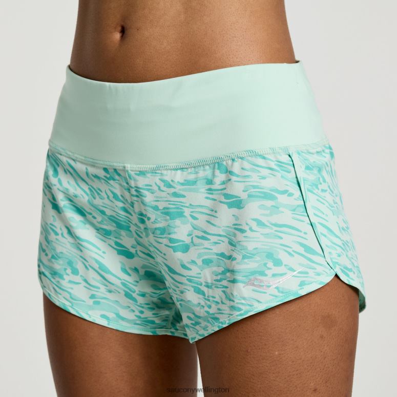 Saucony Women Outpace 2.5 Split Short Atmos Wave Print 0066X837