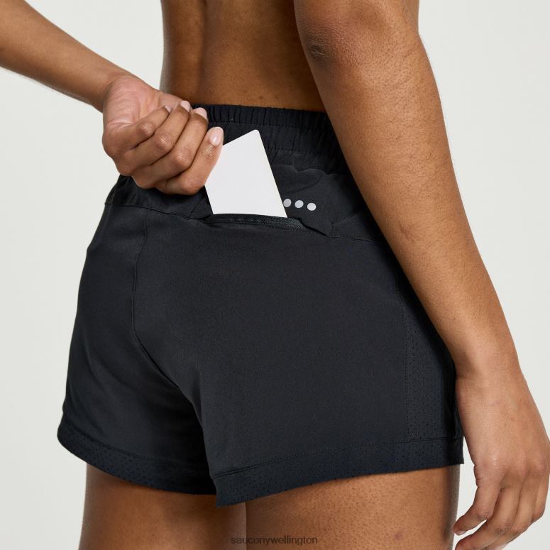 Saucony Women Outpace 2.5 Split Short Black 0066X835