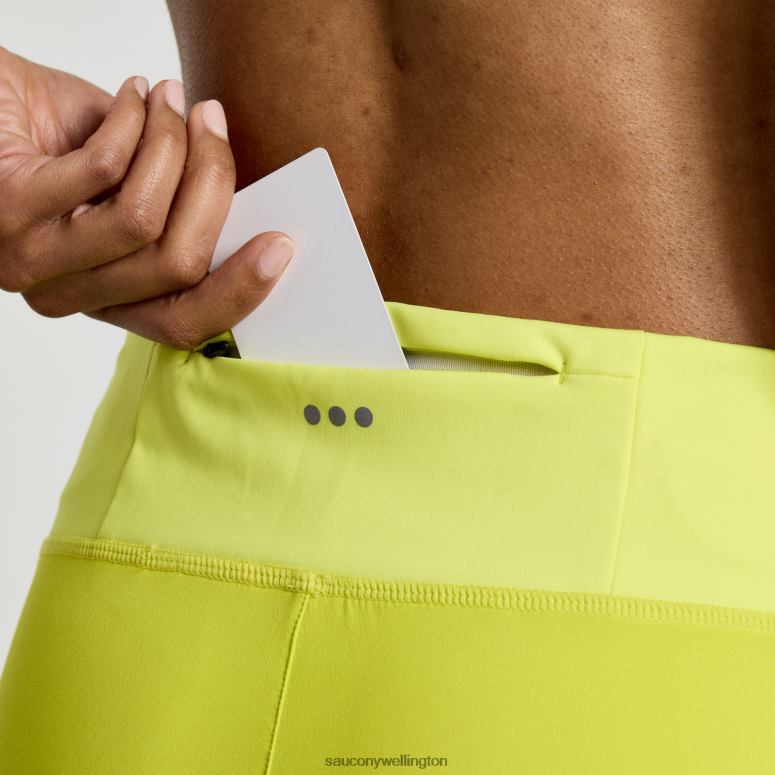 Saucony Women Outpace 2.5 Split Short Citron 0066X838