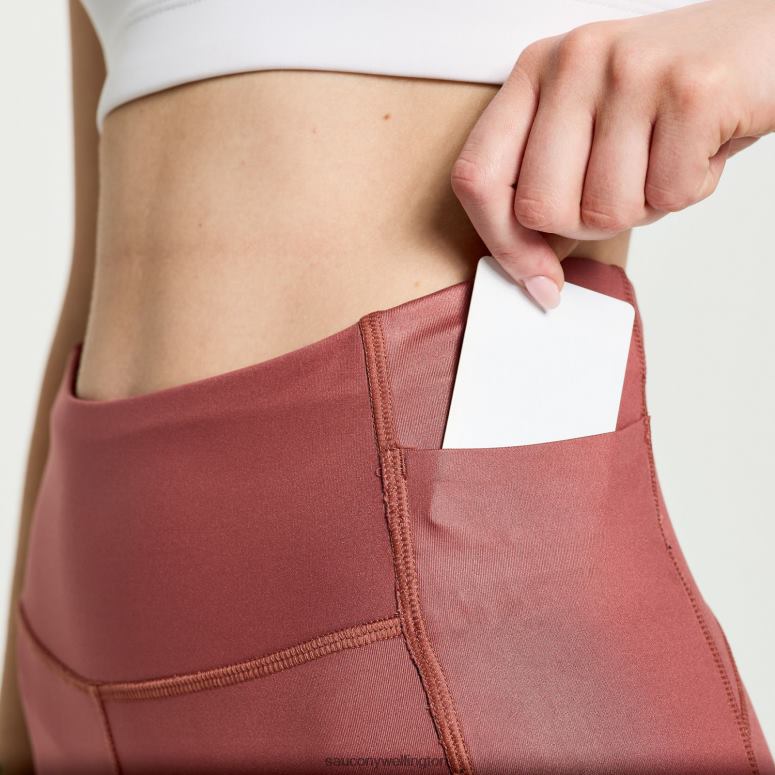 Saucony Women Pinnacle 8 Tight Short Apple Butter 0066X845