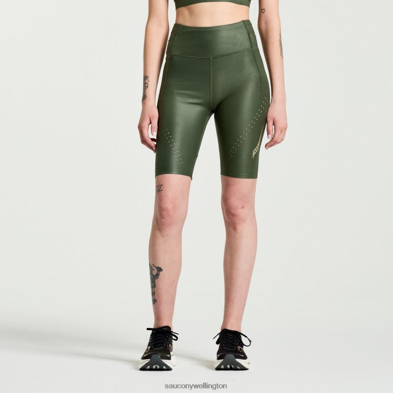 Saucony Women Pinnacle 8 Tight Short Climbing Ivy 0066X847