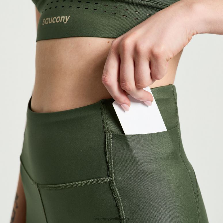 Saucony Women Pinnacle 8 Tight Short Climbing Ivy 0066X847