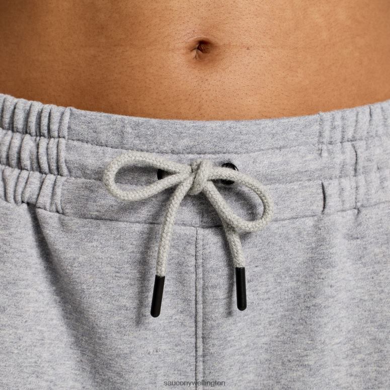 Saucony Women Rested Sweat Short Light Grey Heather Graphic 0066X831