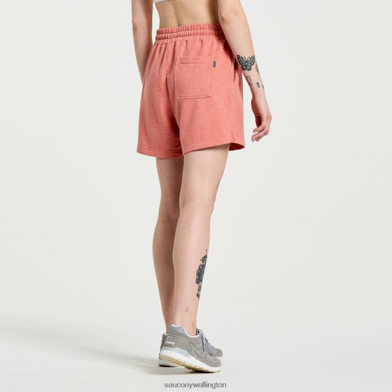 Saucony Women Rested Sweat Short Soot Heather Graphic 0066X832